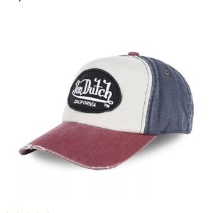 Von Dutch | Curved Rim JACKBWR | White, Blue and Red | Adjustable Cap | Retro